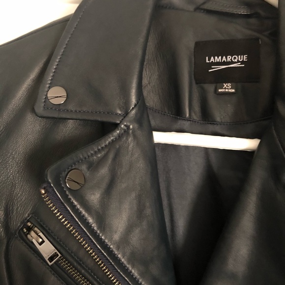 Lamarque Jackets & Coats Real Leather Jacket Navy Blue Poshmark